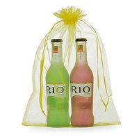 MELUOGE 100pcs 6X9 Inches Organza Drawstring Jewelry Pouches Bags Party Wedding Favor Gift Bags Candy Bags (Gold)