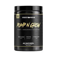 Pump-N-Grow Muscle Pump and Nitric Oxide Boosting Supplement by Anabolic Warfare * - Caffeine Free Pre Workout with L-Citrulline, L-Arginine, Beta-Alanine (Au Naturel – 30 Servings)