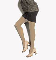 Preggers by Therafirm Maternity Support Pantyhose - 15-20mmHg Mild Compression Nylons (Sand, Medium Short)