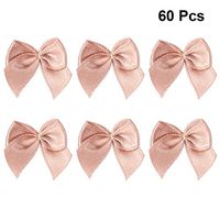 Garneck 60pcs Ribbon Bows, Handmade Hair Bows Accessories for Girls,Bowknot Flower DIY Craft for Gift Wedding Chirstmas Festival Decoration(Coffee)