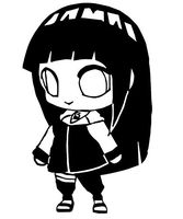 Hinata Hyuga Chibi - Vinyl 5" tall (Color BLACK) decal laptop tablet skateboard car windows stickers - by So Cool Stuff
