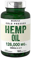 Hemp Oil Capsules | 126,000 mg Per Bottle | 180 Softgels | Max Potency | Non-GMO, Gluten Free | Cold Pressed Supplement from Hemp Seeds | by Carlyle