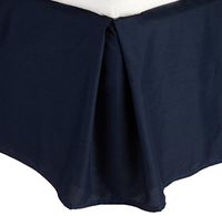 Pleated Bed Skirts 14" Drop Egyptian Solid Bed skirt - Navy Blue/King