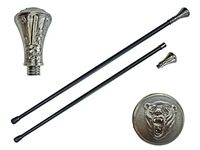 Drogon 37" Zinc Handle Walking Cane (Roaring Bear)