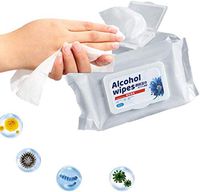75% Alcohol Detergent Wipes, Disposable Wipes Portable Wet Tissue Mobile Phone Skin Toys Cleaning Travel (50 Wipes)