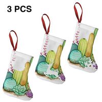 Christmas Tree and Fireplace Decoration Watercolor Cactus Funny Marvellous for Funny Xmas Party