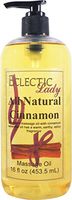 All Natural Cinnamon Massage Oil, 16 oz, 100% Natural Ingredients, With Sweet Almond Oil and Organic Jojoba Oil, Preservative Free