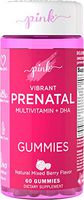 Pink Vibrant Prenatal Multivitamins for Women | 60 Natural Mixed Berry Flavor Gummies | Selfcare for Two | with DHA and Folic Acid | Non-GMO & Gluten Free | Created by Women for Women