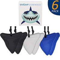 Shark Tooth Sensory Chew Necklace (6 Pack) - Chewing Necklace Teething Necklace Teether Necklace Chew Toys for Kids, Boys or Girls - Teething Toys Designed for Chewing, Autism Sensory Teether Toy
