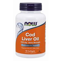NOW Supplements, Cod Liver Oil, Extra Strength 1,000 mg with Vitamins A & D-3, EPA, DHA, 90 Softgels