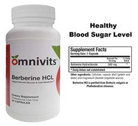 Omnivits Berberine HCL 500mg | Support Healthy Blood Sugar, Cholesterol & Insulin Level | 90 Capsules