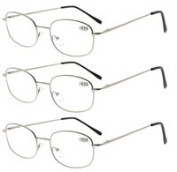 Eyekepper Metal Frame Spring Hinged Arms Reading Glasses 3 Pair Valupac Metal Readers Silver +1.25