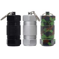 Shintop 3PCS High Capacity Aluminum Container Keychain Waterproof Pill Container (Black+Silver+Camouflage)