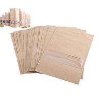 Kraft Paper Bags, 20pcs Pouch Stand up Coffee Food Zip Lock Packaging Recyclable Bags(1220CM)