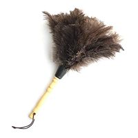 EVERY-BOBO 1 pcs Anti-static Ostrich Feather Fur Brush Duster Dust Cleaning Tool Wooden Handle