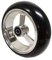 Pair of Frog Legs 4" x 1.4" Caster Wheel with Soft Roll Tire (Silver & Black)