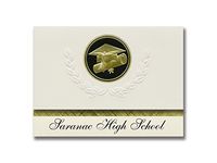 Signature Announcements Saranac High School (Saranac, NY) Graduation Announcements, Presidential style, Basic package of 25 Cap & Diploma Seal. Black & Gold.