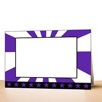 30 Folded Blank Cards Boxing Purple Black + 30 White Envelopes