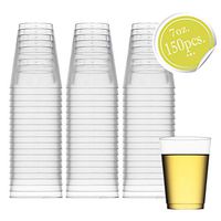 Elite Selection 7 Oz. Clear Disposable Plastic Cups | Perfect Hard Plastic Tumblers Cups for Party, Wedding, Cocktails | Pack of 150