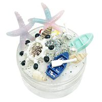 Kids Slime Fluffy Toy, Child's Foam Putty Glitter Crystal Colourful DIY Scented Puff Clay Stress Relief Toy for Any Chirld and Adults (White)