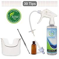 Earpros Ear Wax Removal Tool Kit - with 30 Bio-Based Tips - Ear Washer Bottle System Ear Irrigation Ear Cleaning Treat Impacted Cerumen (White)