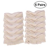 ROSENICE Women's Forefoot Invisible Five Toe Non-Slip No-Show Shocks 5 Pairs/Pack (Beige)
