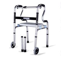Double Ladder Walking Aids-Folding Drive Healthcare Medical Walking Frame for Elderly, Seniors, Handicap, Disabled Max 180 kg (400 lbs),[Contain Accessory]