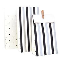 Illume Partyware Celebrate Happiness Silver & Black, Stripes & Spots - Treat Bag - Pack of 10