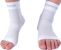 Doc Miller Plantar Fasciitis Socks Medical Grade Compression Foot Sleeves - Ankle Arch & Heel Support Achilles Tendon Support, Heel Spurs Tendonitis, Joint Pain Eases Swelling (White, 3X-Large)