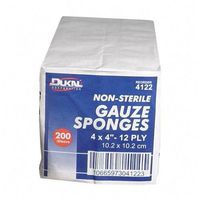 DKL4122 - Premium Gauze Sponges,Non-Sterile,4x4,12 Ply,200 CT,White by Dukal Corporation