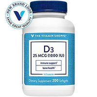Vitamin D3 1000IU Softgel, Supports Bone Immune Health, Aids in Cellular Growth Calcium Absorption, Gluten Free Once Daily Formula (200 Softgels) by The Vitamin Shoppe
