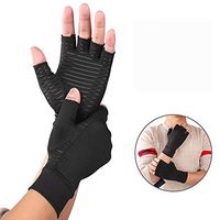 Copper Compression Arthritis Gloves, Copper Infused Fit Gloves, Fingerless Gloves for Men & Women, Brace for Rheumatoid & Osteoarthritis, Relief from Joint Tendon& Muscle Pain(1 Pair) (X-Large)
