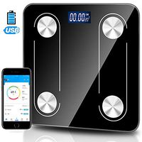 Digital Bathroom Weight Body Fat Scales Smart Wireless Bluetooth Scale BMI Monitor Analyzer, 12 Body Composition Measurement,USB Rechargeable,Smartphone APP
