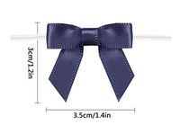 Navy Gift Bows, Twist Tie Bows for Bakery Candy Lollipop Cello Bag(50 Pack)