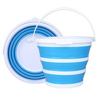 Outdoor Collapsible Portable Bucket Household Cleaning Portable Silicone Bucket Wash Car Folding Bucket Hiking Fishing Bucket (Color : Light blue)