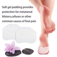 QiaoShiRen 3 Pairs Metatarsal Pads, Forefoot Pad Ball of Foot Cushions Honeycomb and Transparent Water Droplets Breathable Silicone Gel Foot Cushion Gripping Heel Kit for Men, Women & All Shoes Types