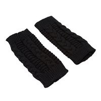 Meolin Women's Knitted Arm Fingerless Soft Warm Mitten Warmers Gloves Mittens ,black,7.082.75in