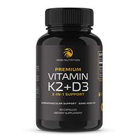Immune Support Vitamin K2 + D3 Supplement (5,000 IU) - Bioperine for Max Absorption - 2-in-1 Complete Support for Your Heart, Bones & Teeth - Vegan, Gluten Free, Non-GMO - 60 Veggie Capsules