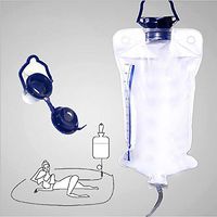 ixaer Reusable Enema Bag Kit, 1.2L Medical Silicone Bag with Roller Wheel Controller and Flow Tube for Colon Enema