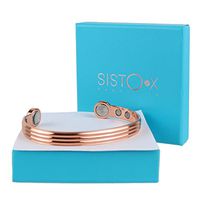 SISTO-X Super Strong Shiny Copper Design Magnetic Bangle by Sisto-X® Bracelet 6 Magnets Health Natural Medium (160-190Mm)