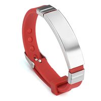 Jovivi Stainless Steel Silicone Sport ID Bracelet Identification Wristband for Men Women