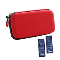 Portable Insulin Cooler Bag Insulated Insulin Protector Waterproof Travel Carry Case Box Ice Bag with 2 Pack Ice Gel (Red)