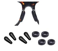 AM Landen 2 piars Silicone Nose Pads Plus 2 Pairs Temple End Ring Tips (1.8mm Tear Drop, Black)