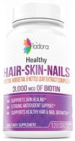 Hair Skin Nails Biotin Supplements - Supports Strong, Healthy Hair and Nail Growth, Promotes Skin Healing, 3000mcg of Biotin - 120 Vegetarian Capsules by Fladora