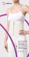 PTM Wellbrace Elastic Abdominal Binder - 3 Panel - for Women & Men - Adjustable Compression Wrap - Support Belt (XL)