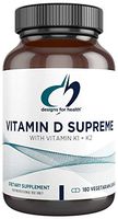 Vitamin D Supreme 5000 IU by Designs for Health - High Potency D3 Vitamin with Vitamin K1 + K2 MK7 - Promotes Immune and Bone Health - Non GMO and Gluten Free (180 Capsules)