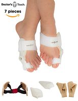 Doctor's Touch 7 pcs Hallux Valgus Day and Night Bunion Protector, Corrector and Splint for Bunion Relief Toe Straighteners and Bunion Pads - Hammer Toe Separator