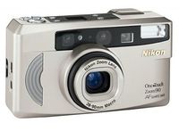 Nikon Corp, Japan Nikon One Touch Zoom 90 AF Quartz Date 35mm Film Camera w/Nikon Zoom Lens 38-90mm Macro Lens (Gold Color Version)