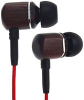Symphonized MTRX Premium Genuine Wood In-ear Noise-isolating Headphones with Mic and Nylon Cable (Red)