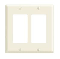 Leviton 80409-A 2-Gang Decora/GFCI Device Decora Wallplate, Standard Size, Thermoset, Device Mount, Almond